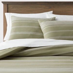 Threshold King Cotton Woven Stripe Duvet Cover & 2 Sham Set